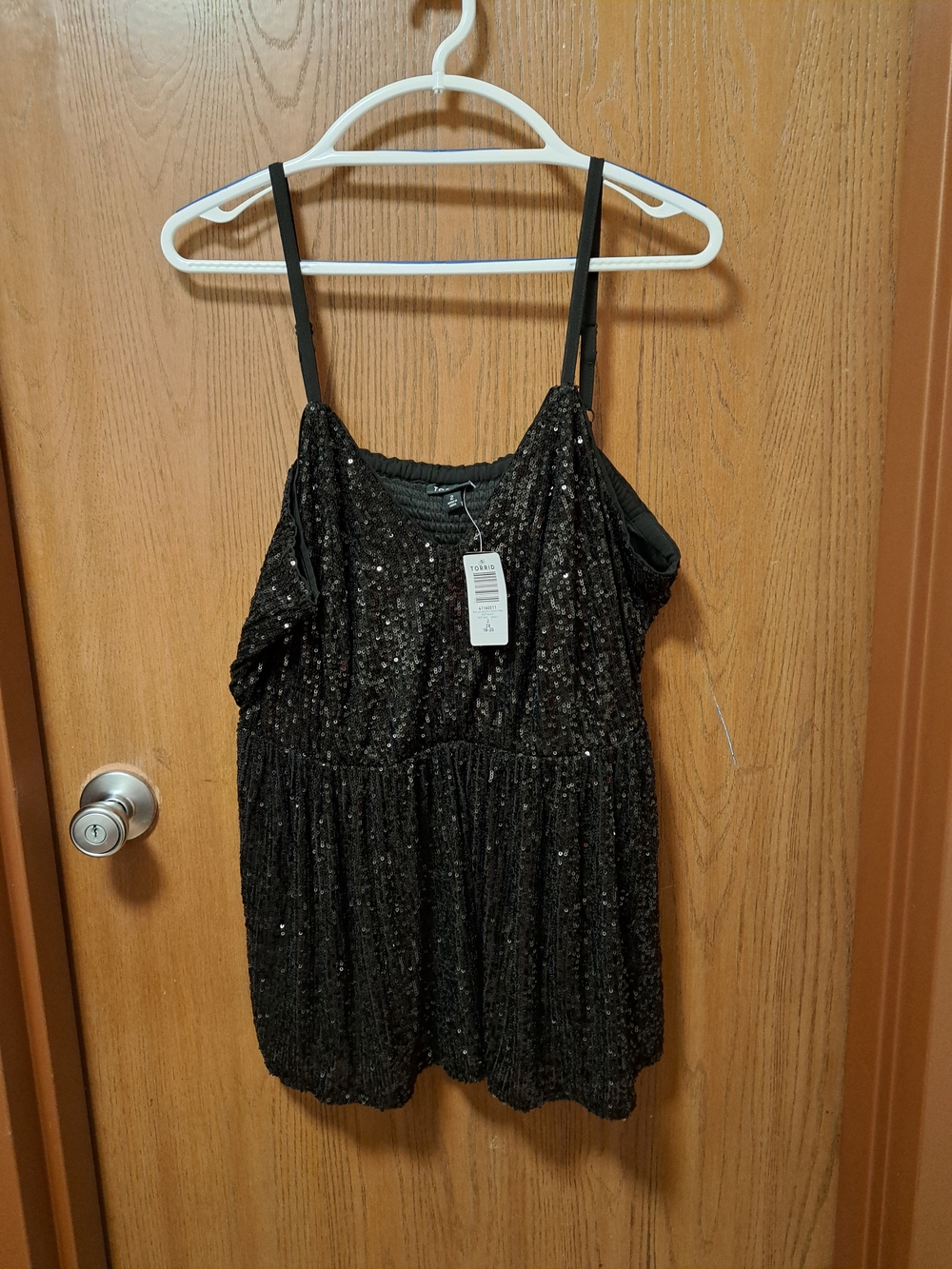 torrid Black Sequin Spaghetti Strap Tank